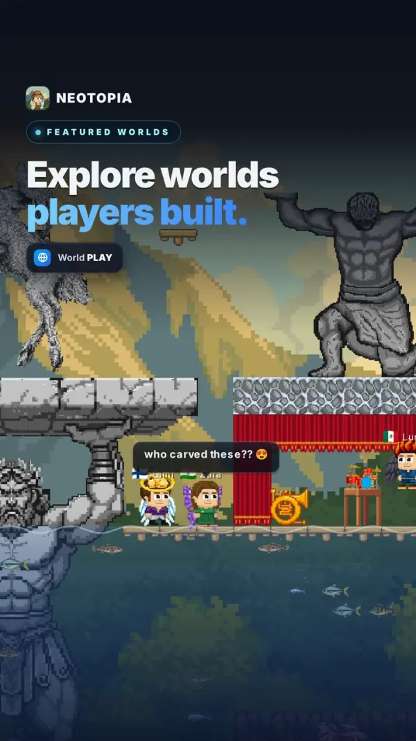Explore worlds players built: Neotopia gameplay